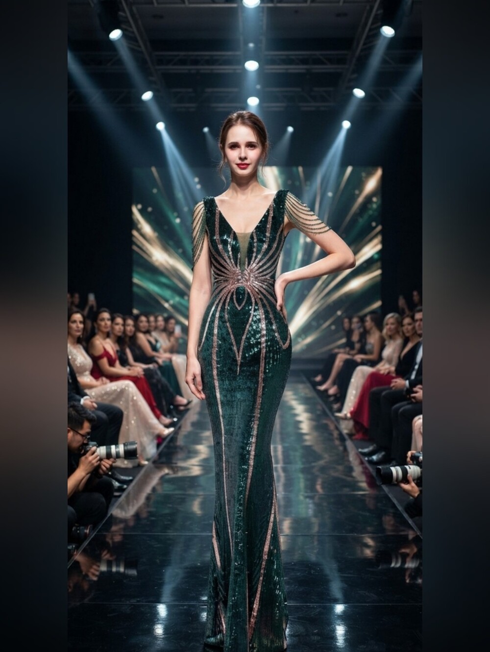 Emerald Green Sequin Evening Gown - Elegant Formal Dress